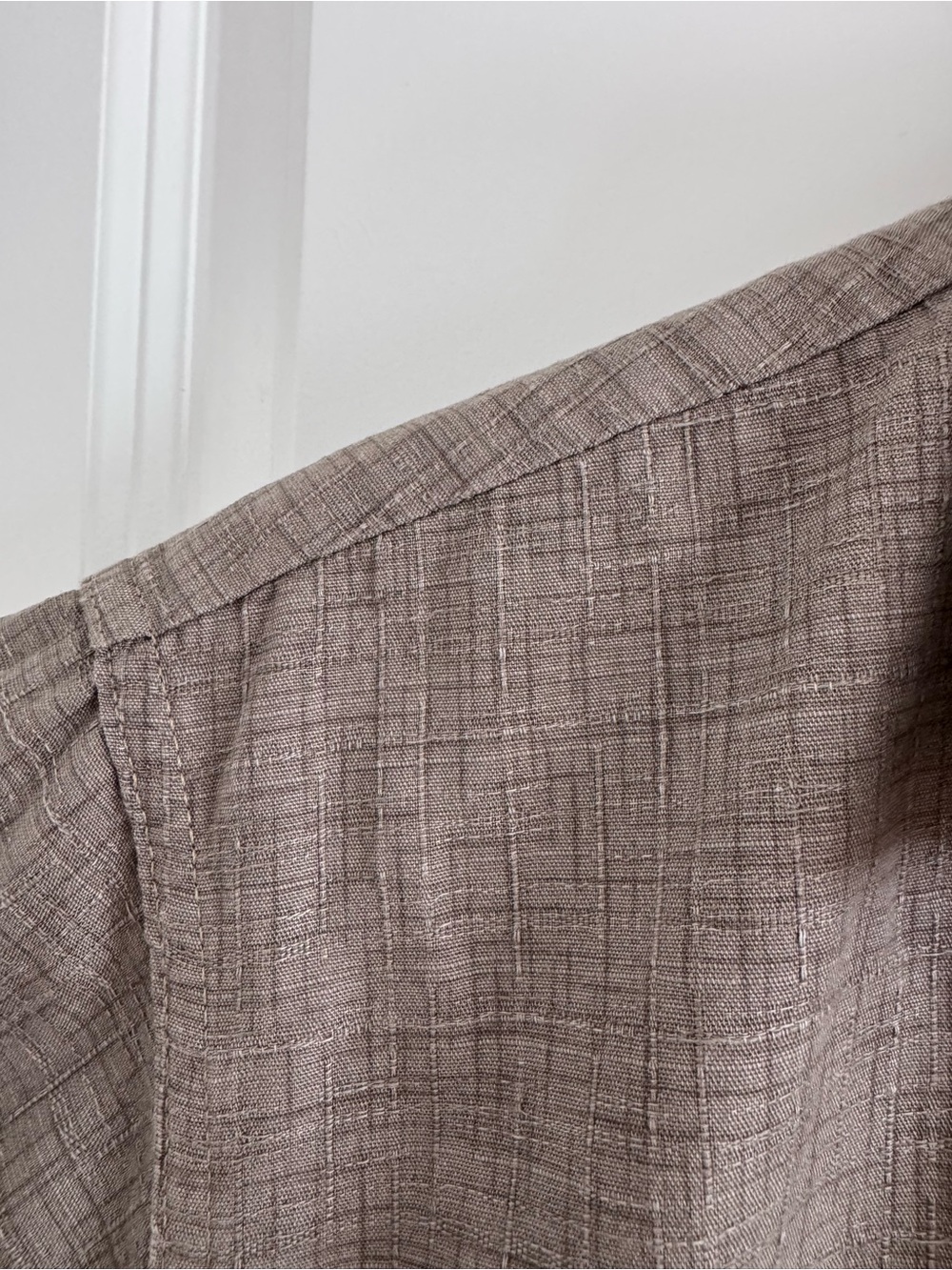 3sixteen Short-Sleeve Button-Down Textured Shirt in Taupe Brown - Picture 4 of 14